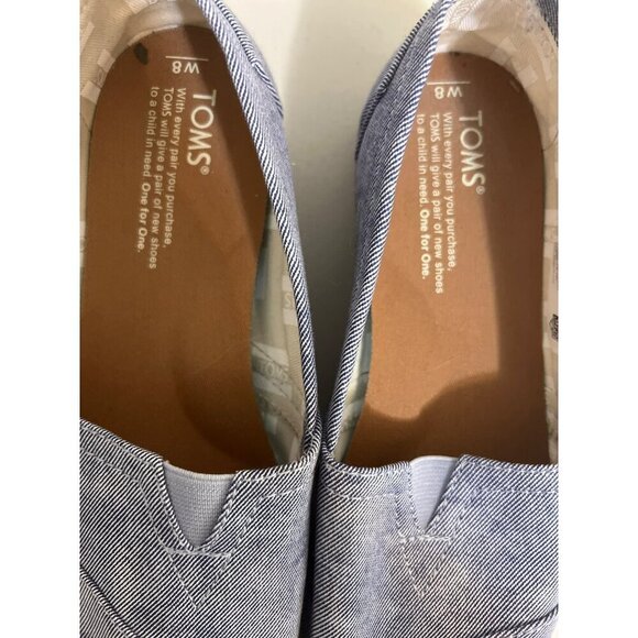 TOMS Sz 8 Womens Light Blue Slip On Shoes Light Denim - Picture 2 of 8